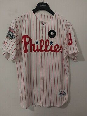 Majestic Vtg. Philadelphia Phillies Cole Hamels 2008 W.S Patch Hk Patch Size Med